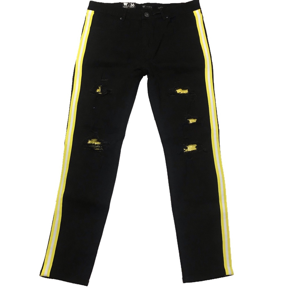 Men’s “Black and Yellow” jeans. 32, 34, 36, 38